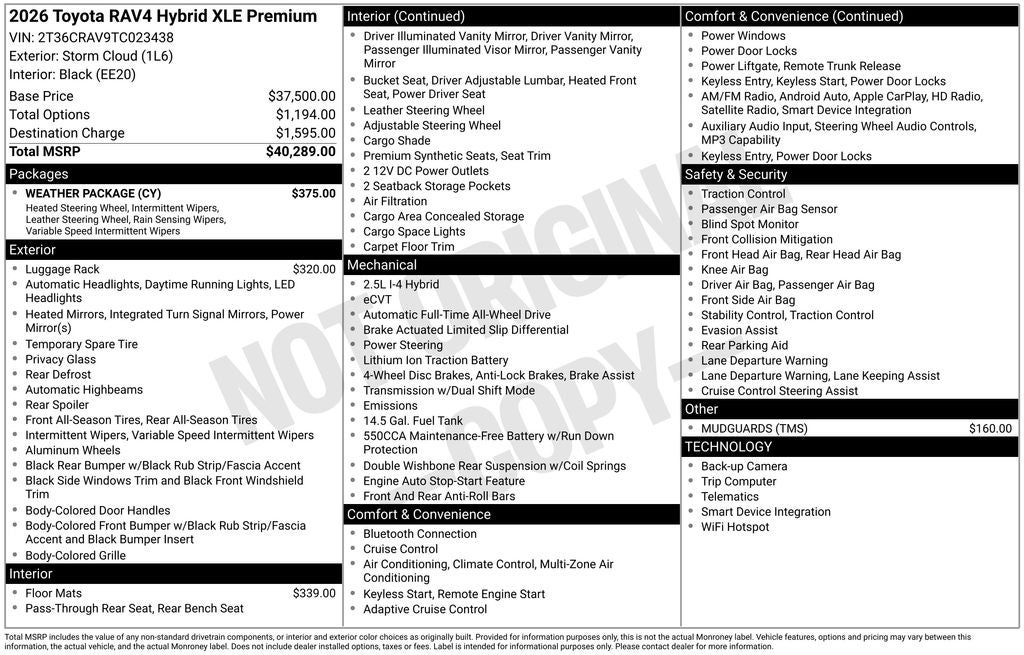 2026 Toyota RAV4 XLE Premium