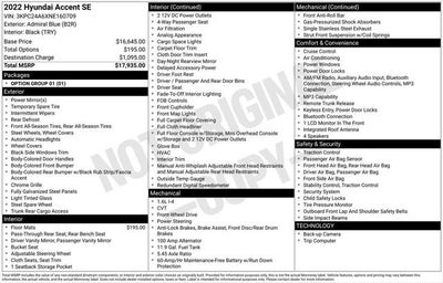 2022 Hyundai Accent SE