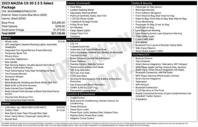 2023 Mazda Mazda CX-30 2.5 S Select Package