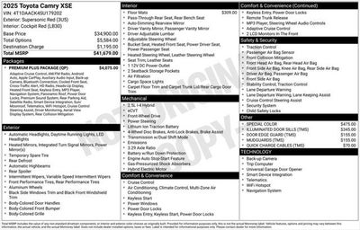 2025 Toyota CAMRY XSE