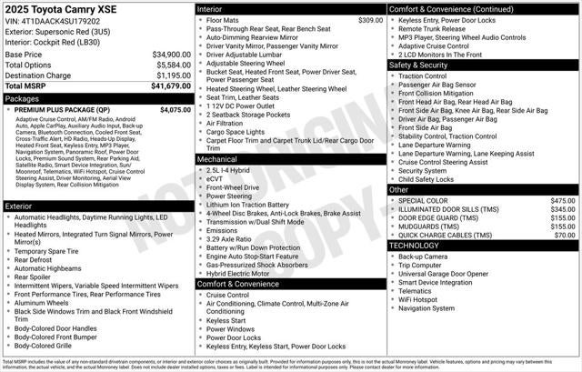 2025 Toyota CAMRY XSE