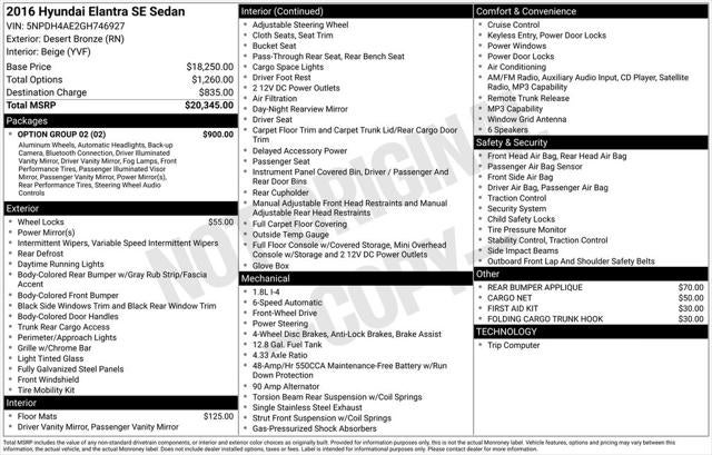 2016 Hyundai Elantra SE