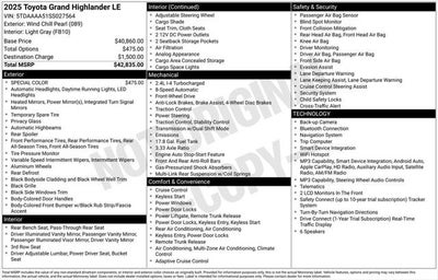 2025 Toyota GRAND HIGHLANDER LE