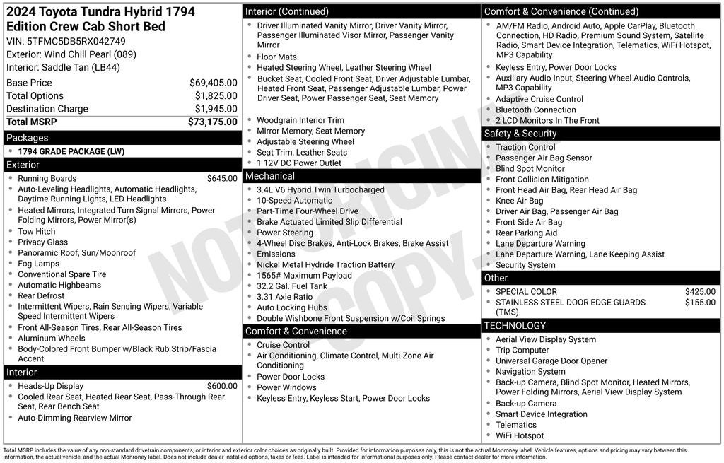 2024 Toyota TUNDRA HV 4X4 1794 Edition
