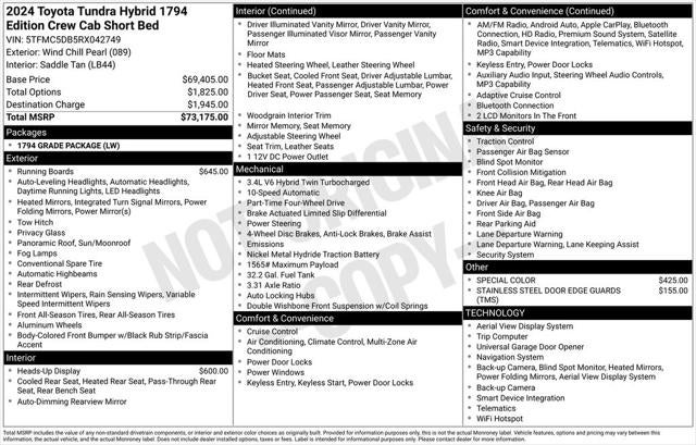 2024 Toyota TUNDRA HV 4X4 1794 Edition