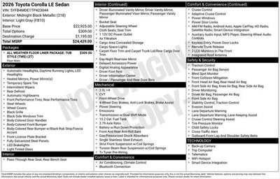 2026 Toyota COROLLA LE