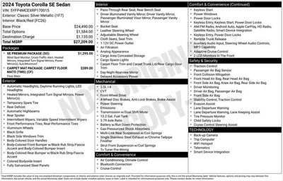 2024 Toyota COROLLA SE