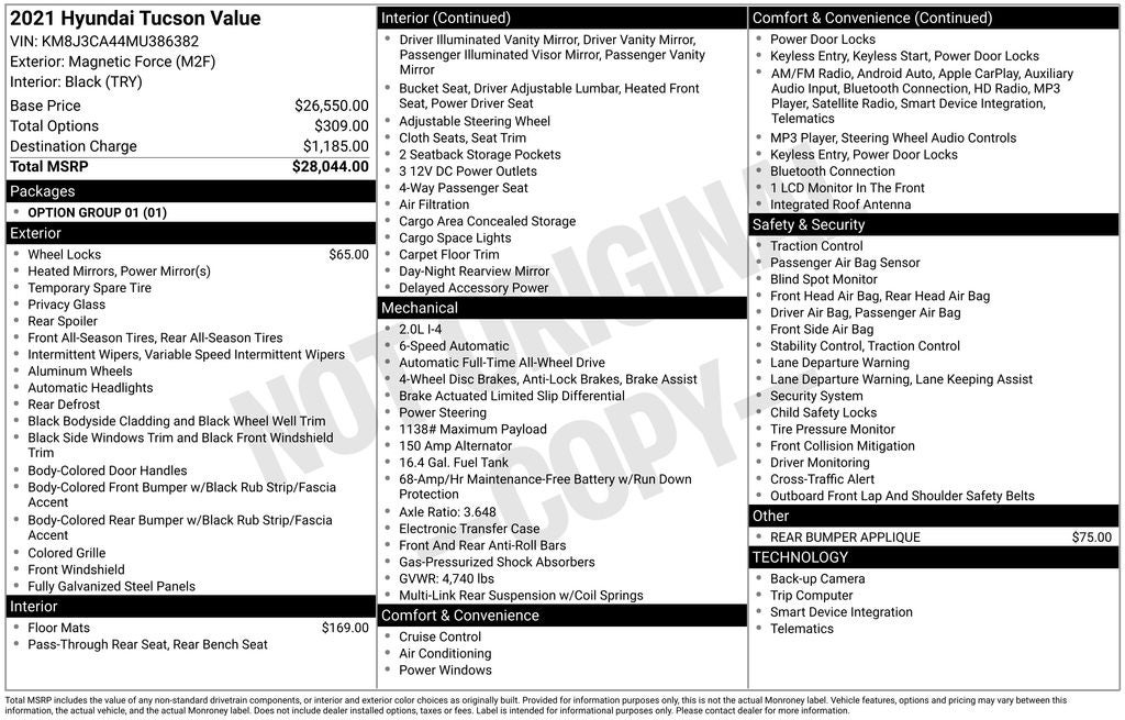 2021 Hyundai Tucson Value