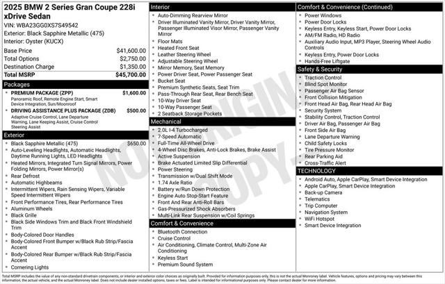 2025 BMW 228i 228 xDrive Gran Coupe