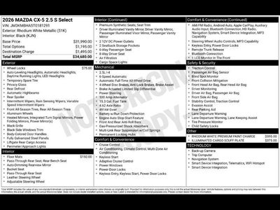 2026 Mazda Mazda CX-5 2.5 S Select AWD