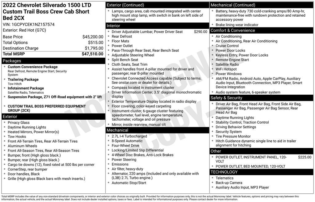 2022 Chevrolet Silverado LTD Custom Trail Boss