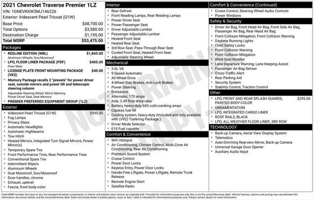2021 Chevrolet Traverse Premier