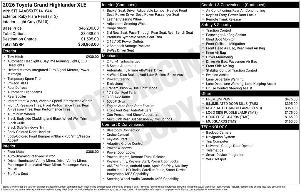 2026 Toyota Grand Highlander XLE