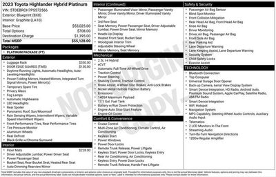 2023 Toyota Highlander Hybrid Platinum