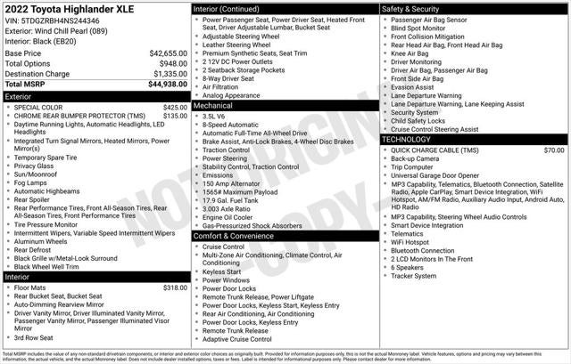 2022 Toyota Highlander XLE
