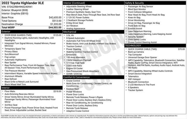 2022 Toyota Highlander XLE