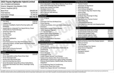 2023 Toyota HIGHLANDER HYBRD Limited