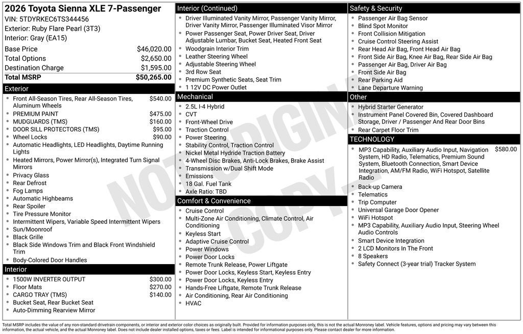 2026 Toyota Sienna XLE