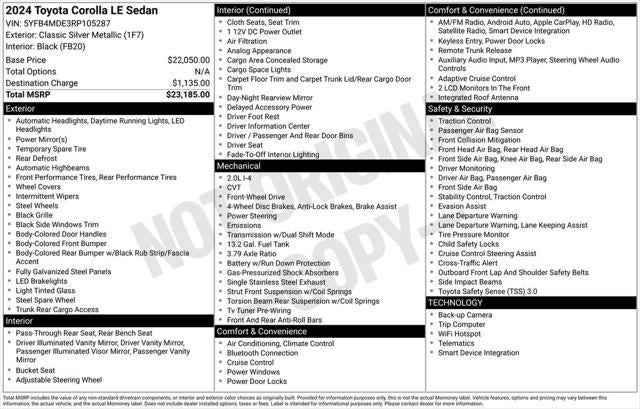 2024 Toyota COROLLA LE