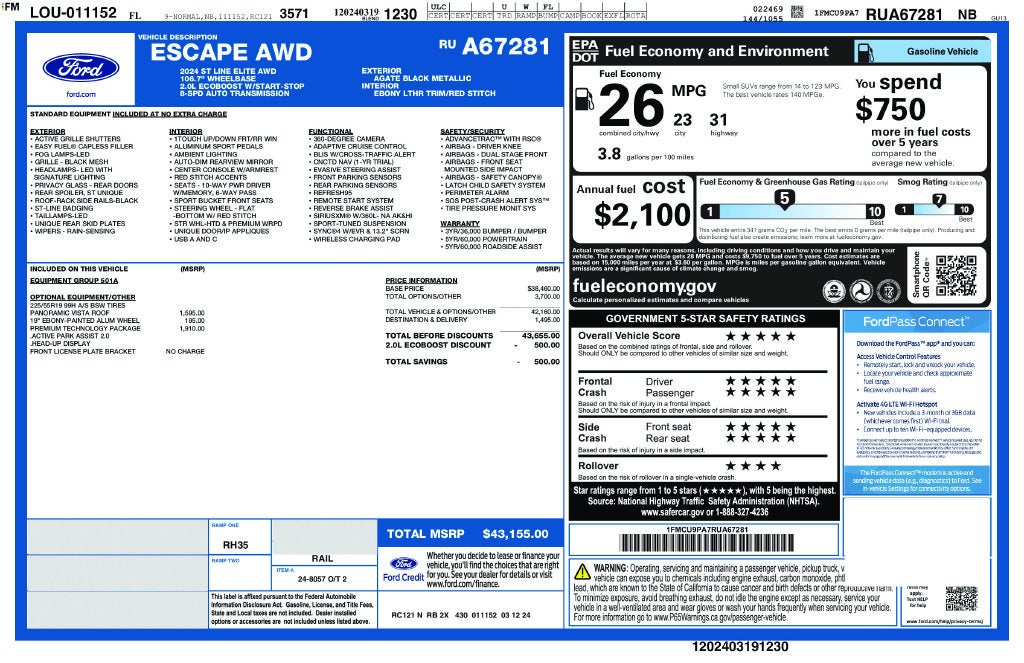 2024 Ford Escape ST-Line Elite