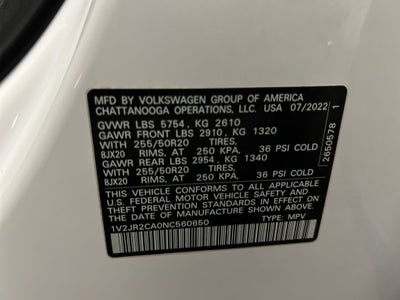 2022 Volkswagen Atlas 3.6L V6 SE w/Technology