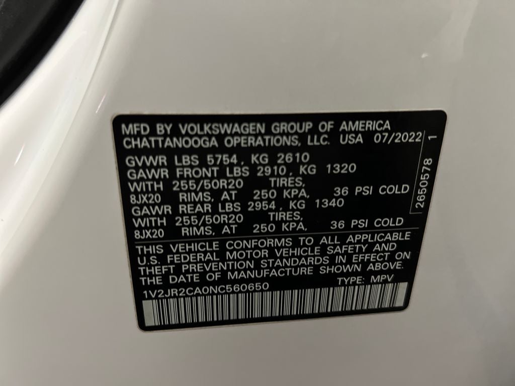 2022 Volkswagen Atlas 3.6L V6 SE w/Technology
