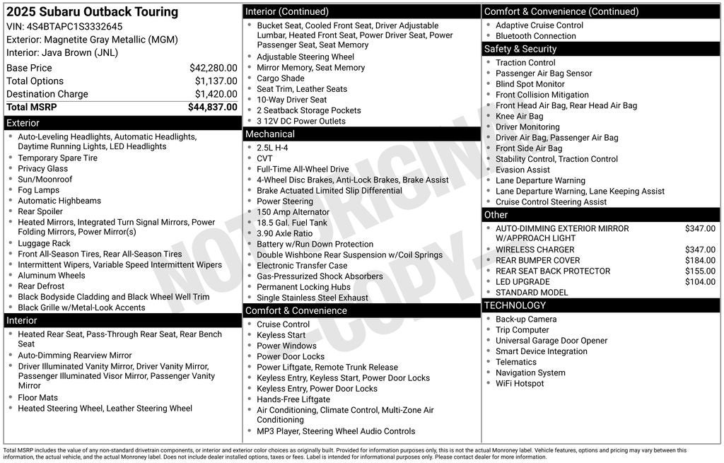 2025 Subaru Outback Touring