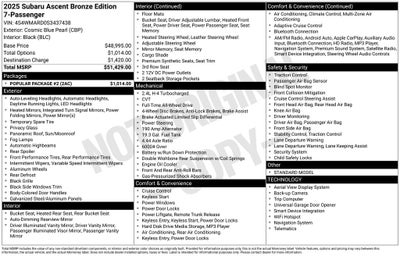 2025 Subaru Ascent Limited Bronze Edition