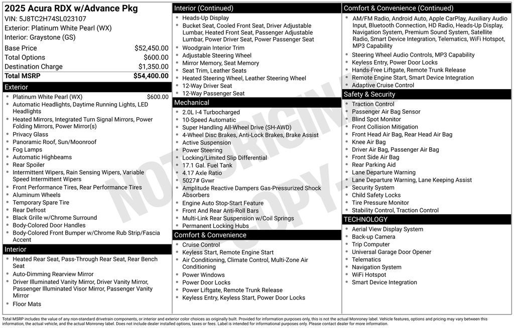 2025 Acura RDX Advance Package SH-AWD