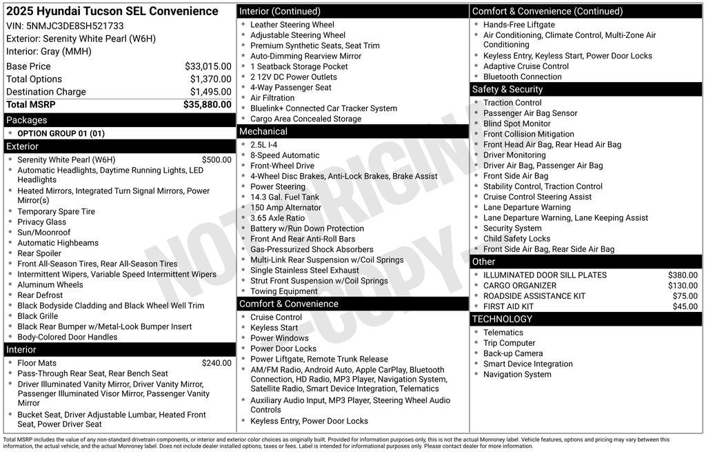 2025 Hyundai Tucson SEL Convenience