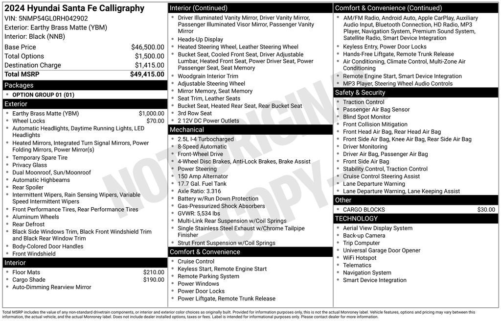 2024 Hyundai Santa Fe Calligraphy