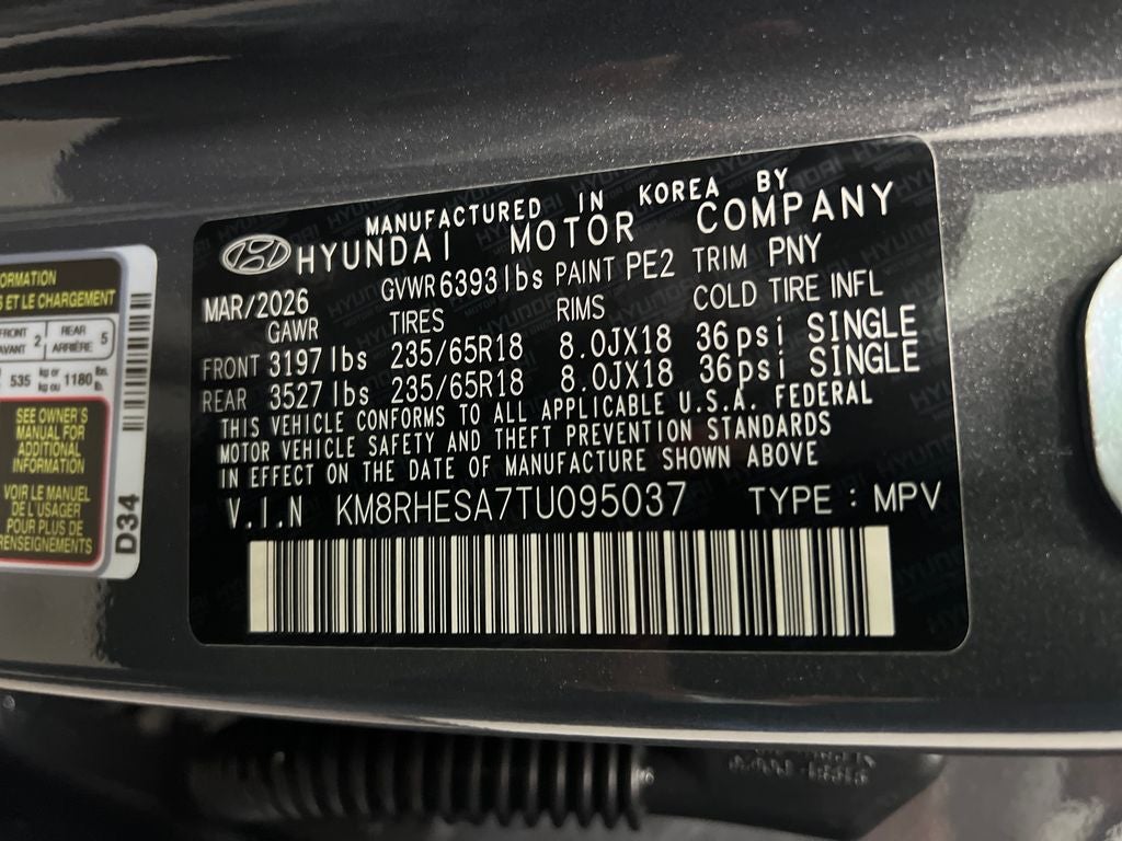 2026 Hyundai Palisade Hybrid SEL Premium 7 Passenger