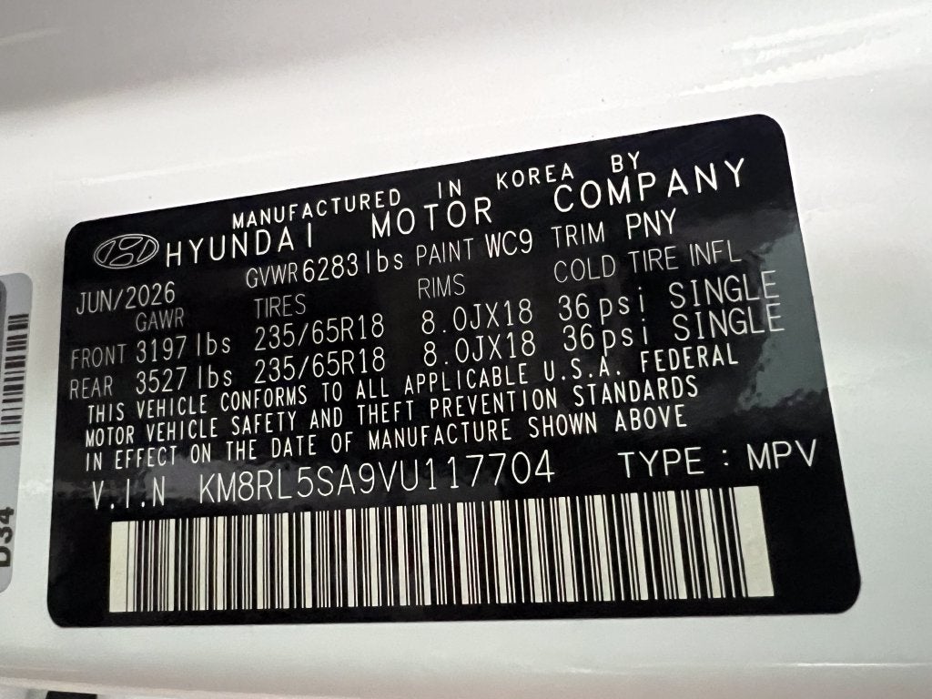 2027 Hyundai Palisade Hybrid Blue SEL 7 Passenger