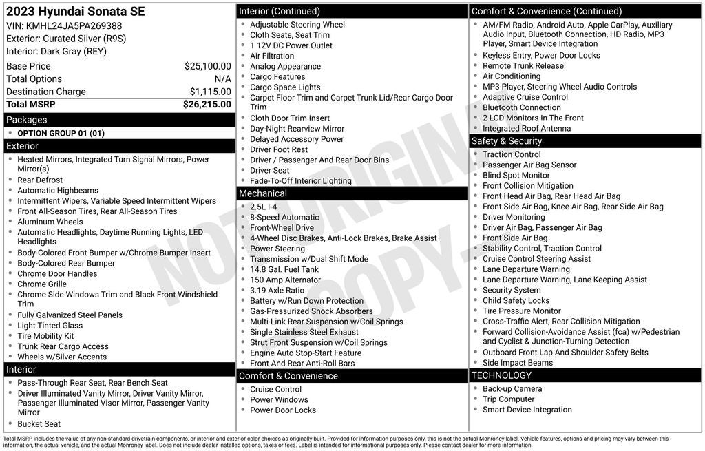 2023 Hyundai Sonata SE