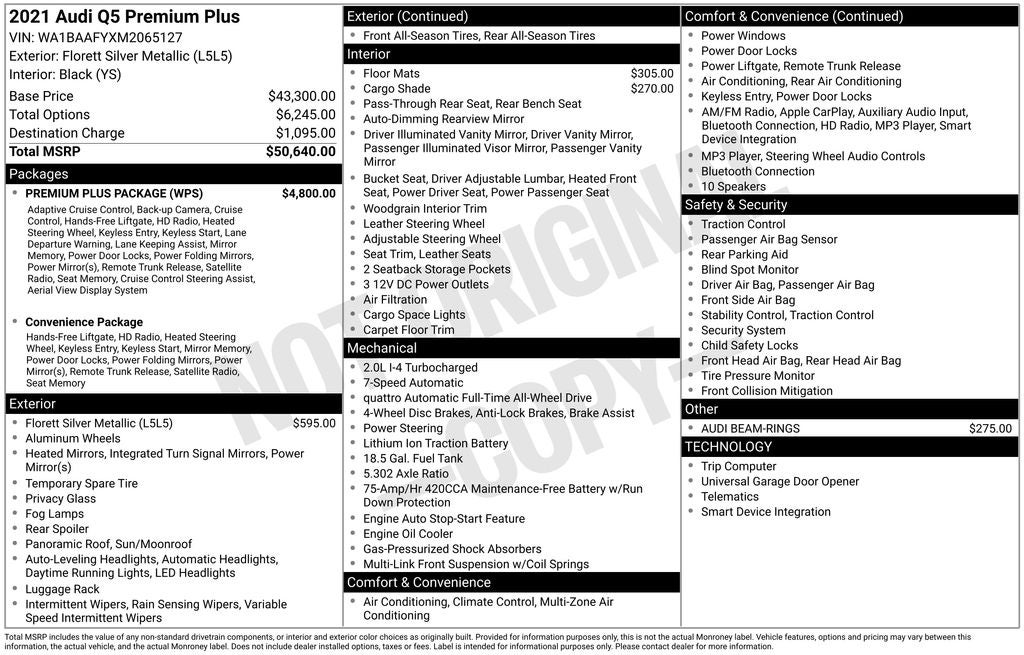 2021 Audi Q5 45 Premium Plus quattro