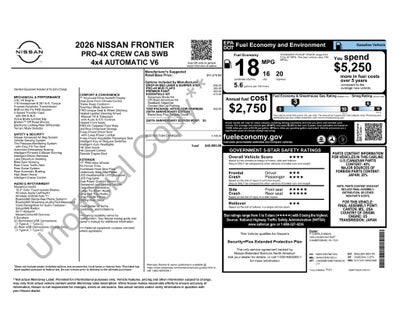 2026 Nissan Frontier Crew Cab PRO-4X®