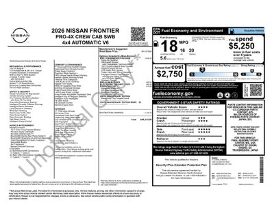 2026 Nissan Frontier Crew Cab PRO-4X®
