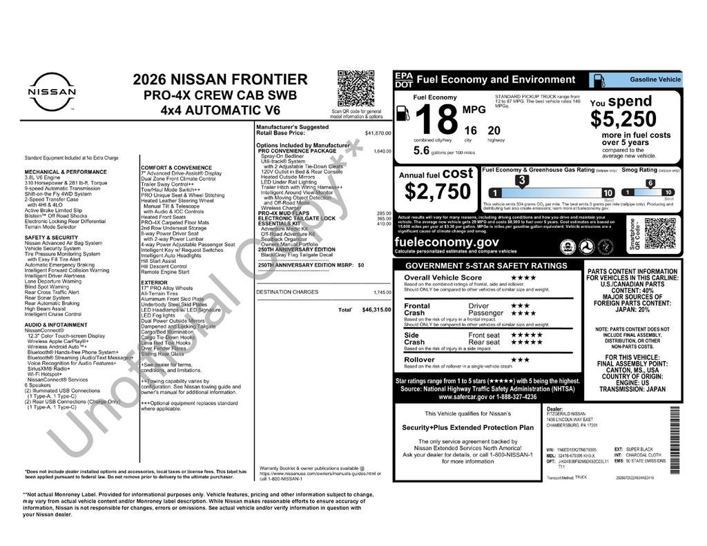 2026 Nissan Frontier Crew Cab PRO-4X®