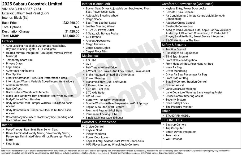 2025 Subaru Crosstrek Limited