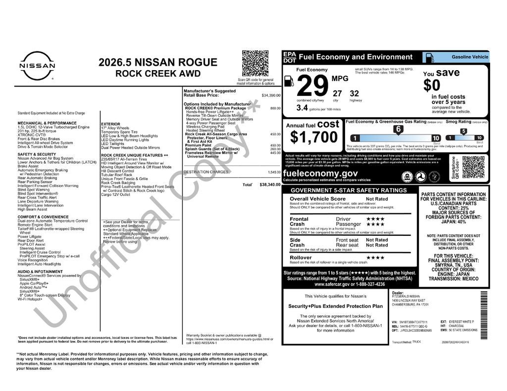 2026 Nissan Rogue Rock Creek®