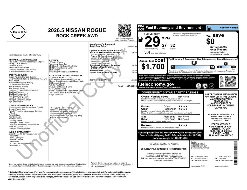 2026 Nissan Rogue Rock Creek®