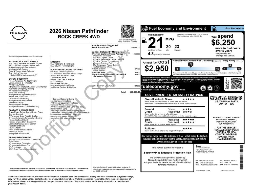 2026 Nissan Pathfinder Rock Creek®