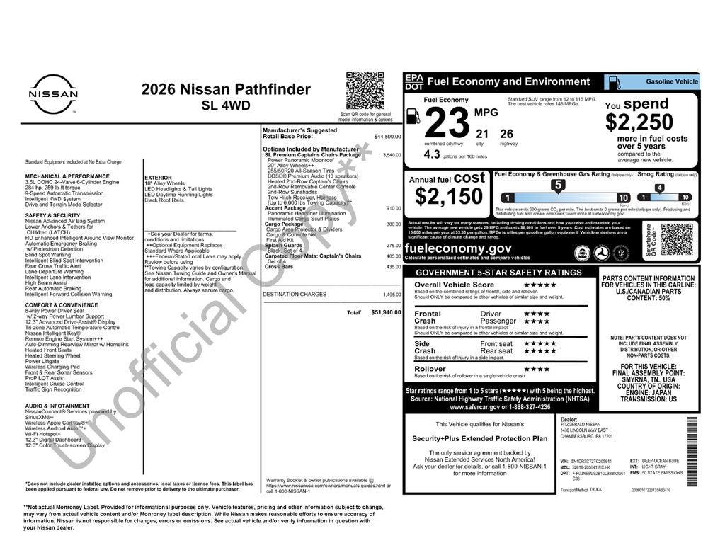 2026 Nissan Pathfinder SL