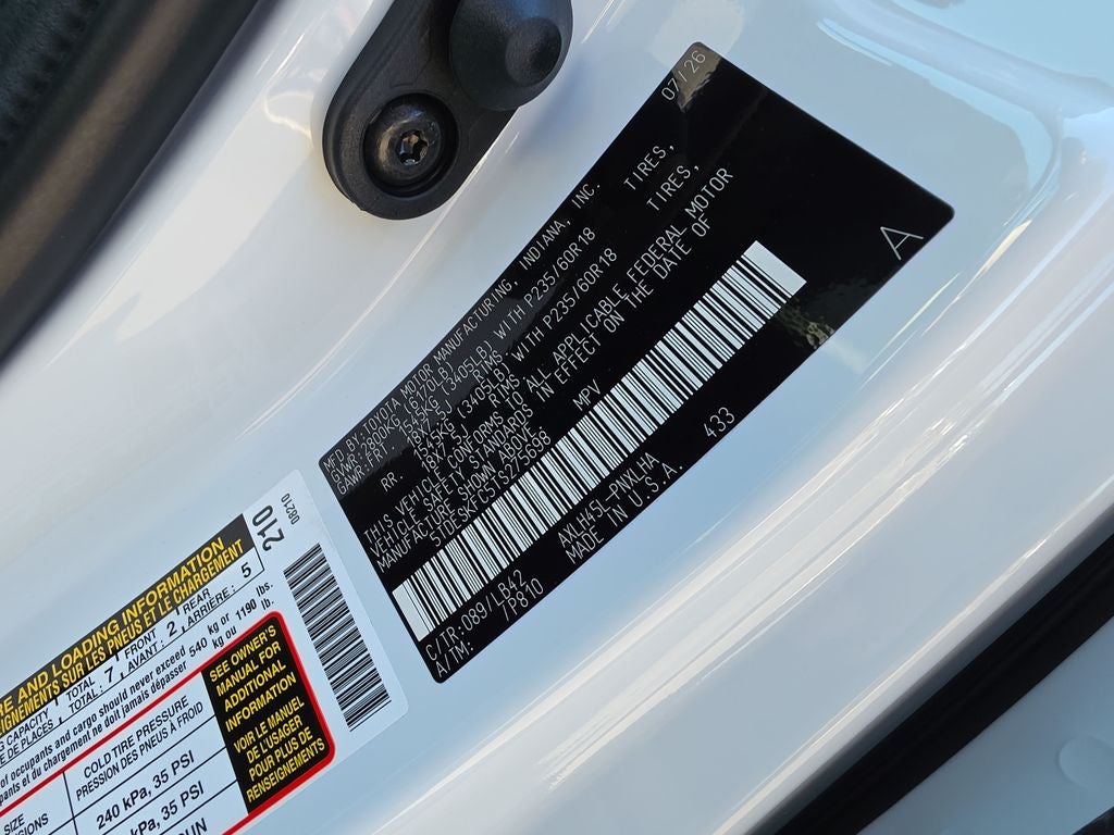 2026 Toyota Sienna Platinum 7 Passenger