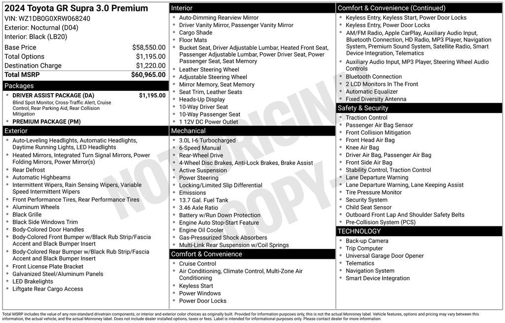 2024 Toyota GR Supra 3.0 Premium