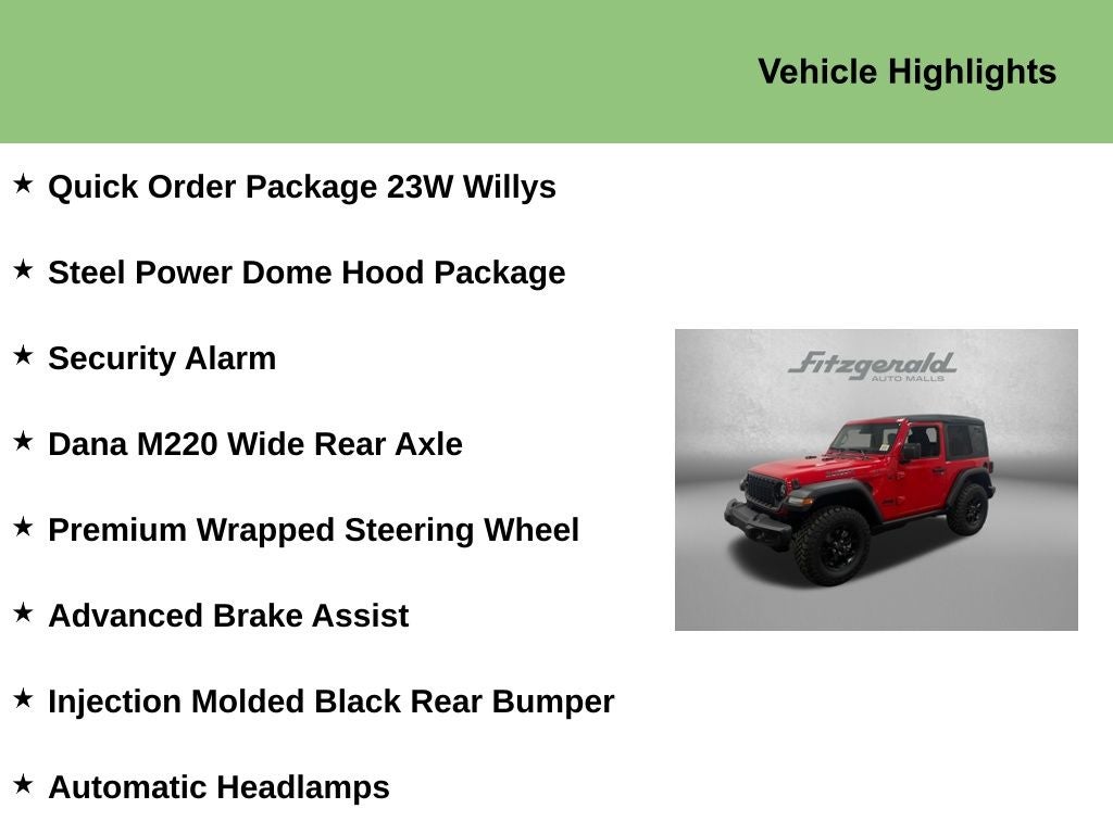 2026 Jeep Wrangler WRANGLER 2-DOOR WILLYS