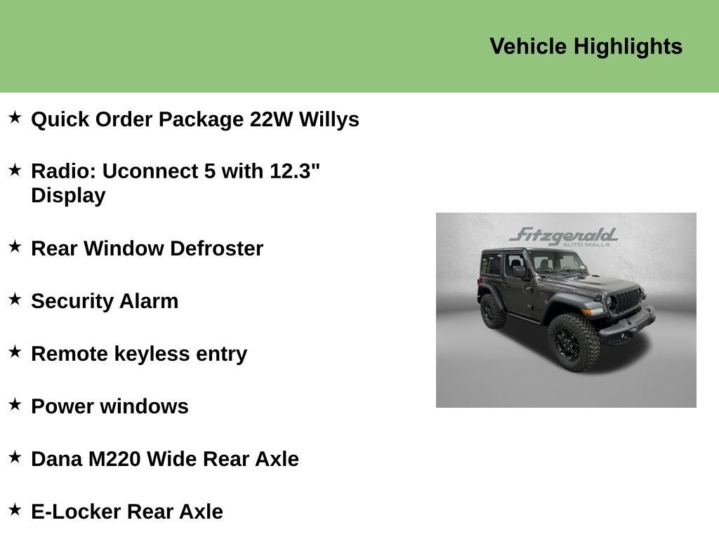 2026 Jeep Wrangler WRANGLER 2-DOOR WILLYS