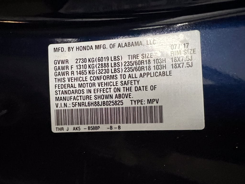 2018 Honda Odyssey Touring