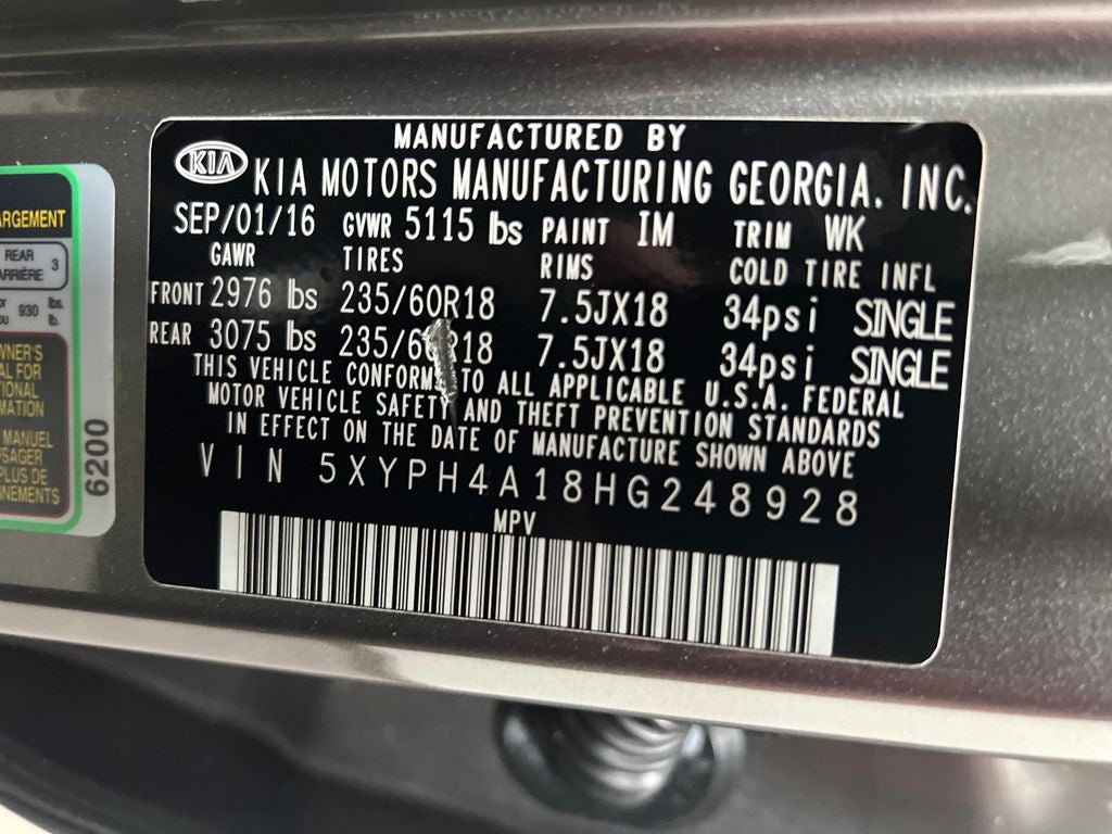 2017 Kia Sorento 2.0T EX