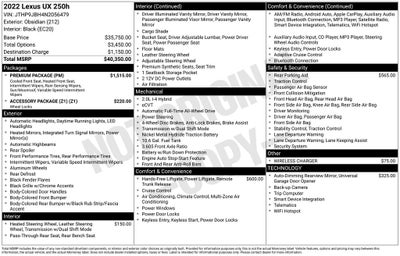 2022 Lexus UX 250h Base
